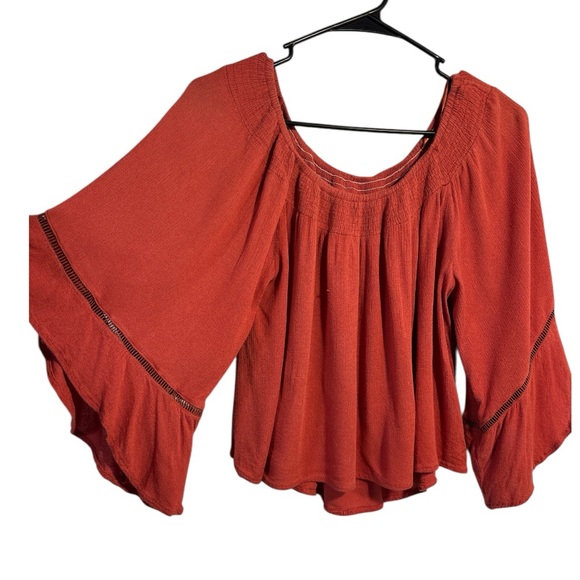 Mahina Terracotta Flowy Blouse Size M - Picture 1 of 4